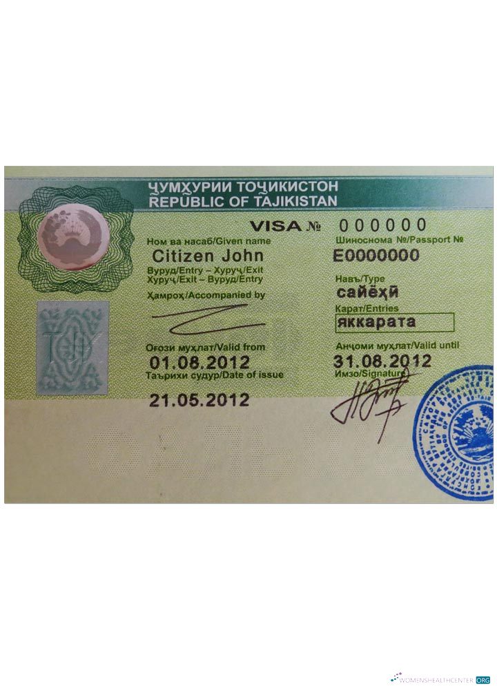 Download TAJIKISTAN visa Photoshop template